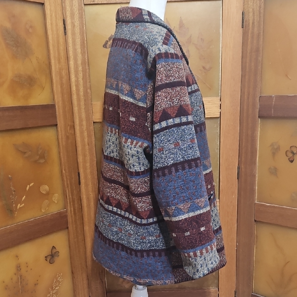 Pendleton Blue and Brown Patterned Blazer - image 12